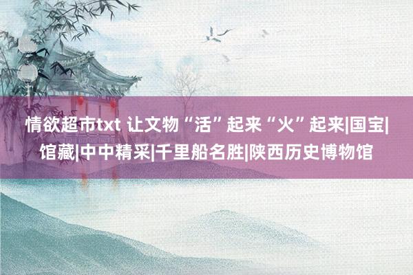 情欲超市txt 让文物“活”起来“火”起来|国宝|馆藏|中中精采|千里船名胜|陕西历史博物馆