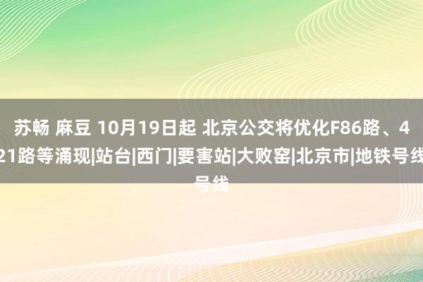 苏畅 麻豆 10月19日起 北京公交将优化F86路、421路等涌现|站台|西门|要害站|大败窑|北京市|地铁号线
