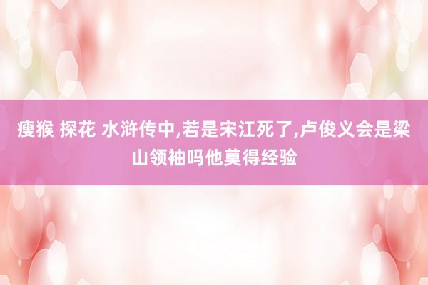 瘦猴 探花 水浒传中，若是宋江死了，卢俊义会是梁山领袖吗他莫得经验