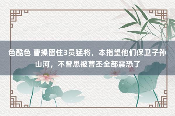 色酷色 曹操留住3员猛将，本指望他们保卫子孙山河，不曾思被曹丕全部震恐了