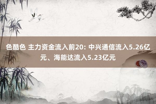 色酷色 主力资金流入前20: 中兴通信流入5.26亿元、海能达流入5.23亿元